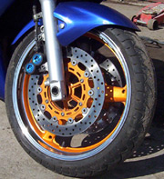 High polished motorcycle wheel