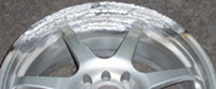 Wheel repair step one, preparing the damaged section